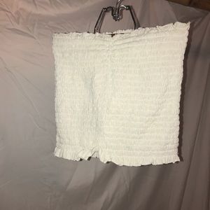 Brandy Melville ruched white tube top